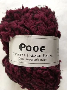 Crystal Palace Poof #3604 Berry Puff Eyelash Yarn Supersoft Nylon SuperBulky 50g - Picture 1 of 3