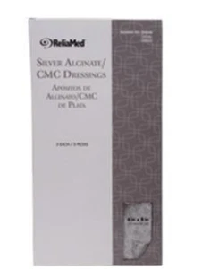 ReliaMed/Cardinal Health Reinforced Silver Alginate 4 X 8, CMC, 5/Box Dressings - Picture 1 of 2