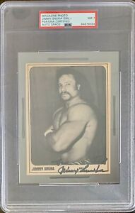 1981 Wrestling Super Stars Jimmy Snuka WWF PSA/DNA Double AUTO 7 NM Card Pop 1