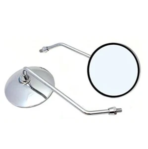 PAR DE ESPEJOS DE MOTOCICLETA cromo vástago largo estilo stock redondo 10 mm - Imagen 1 de 2