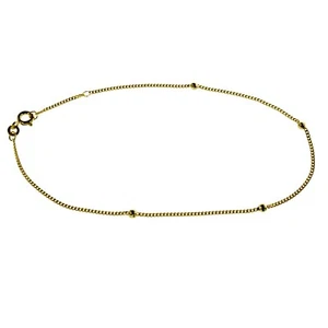 Cadena para pies - cadena blindada - 25 cm - oro amarillo 585 con bolas - Imagen 1 de 2
