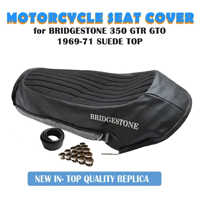 FUNDA ASIENTO MOTO PARA BRIDGESTONE 350 GTR GTO 1969-1971 MODELO LOGO PEQUEÑO Foto 1 de 2