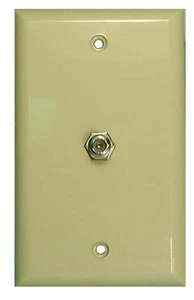 Philmore TV41, Single F-81 "F" Type Feedthrough Ivory Wall Plate - Picture 1 of 1