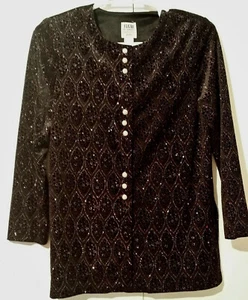 Chaqueta R&M Richards Karen Kwong Talla 12P Negra Brillante LS Noche Fiesta Glam - Imagen 1 de 6
