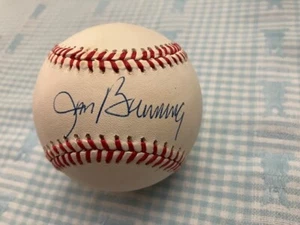 Jim Bunning (D. 2017) Signed / Autographed OAL Bobby Brown Baseball JSA COA - Picture 1 of 6