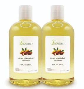 SWEET ALMOND OIL CARRIER COLD PRESSED REFINED NATURAL 100% PURE - Picture 1 of 15