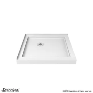 Double Threshold Shower Base 32 x 32. Corner drain. White - Picture 1 of 8