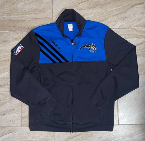 NBA Orlando Magic Adidas Full Zip Patch Track Sweater Mens Size Large 3 Stripes Cover