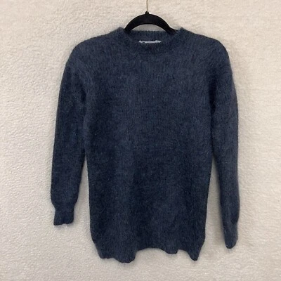 Alexander Wang Sweater Dress Womens XS Dark Blue Oversized Long Sleeve Mohair - Image 1 of 4