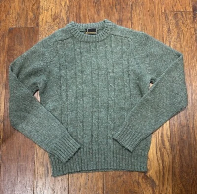 Vintage Richman Green Cable Knit Sweater Adult Medium Shetland Wool Blend - Image 1 of 4