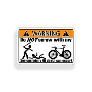 TRI Triathlon Bike Warning Sticker Bicycle Cycling Car Window Bumper Decal - Picture 1 of 1
