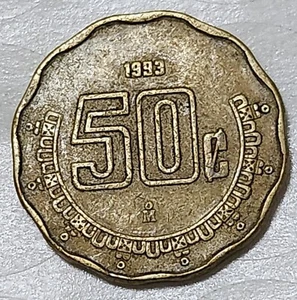 MÉXICO 🇲🇽 FIFTY (50) CENTAVOS COIN 1993 - Picture 1 of 2