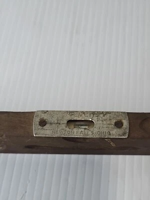 Vintage Stevens 9" Wood Level Newton Falls, Ohio, Tapered Edges, 3 Bubbles - Image 1 of 4