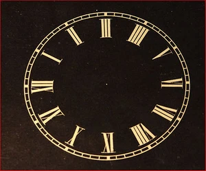 ITHACA CALENDAR CLOCK UPPER DIAL FOR PARLOR 3 1/2 IN BLACK & GOLD NEW - Picture 1 of 4