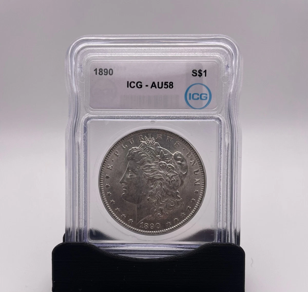 Silver AU 58 Graded 1890 Year Morgan US Dollars (1878-1921) for