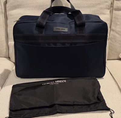 Giorgio Armani Fragrances Travel Bag Tote Navy Blue Recycled Polyester Duffel - Image 1 of 4