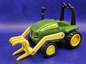 John Deere Learning Curve Green TRACTOR w HAY FORK LOADER 7" Farm Vehicle Toy - Picture 1 of 7