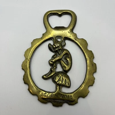 Horse Brass Pixie Imp On Toadstool Design Collectable Rare Authentic Antique - Image 1 of 4