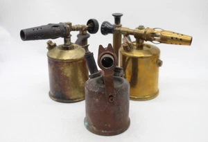 F x3 Vintage Brass Blow Torches, Inc. Georgiann, Optimus No.406, Max Sievert etc - Picture 1 of 23