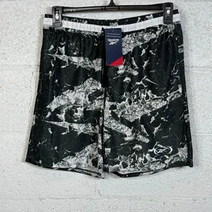 Reebok Men's Basketball Transition Shorts, Black/white Medium MSRP $55 - Picture 1 of 9