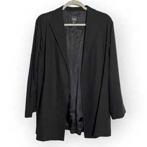 Chaqueta Blazer Eileen Fisher Frente Abierto Lana TALLA M Negra Tela Italiana - Imagen 1 de 13