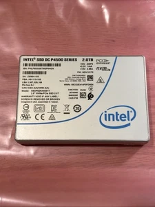 Intel DC P4500 SSD Series 2TB NVME PCIe3.0 2.5" U.2 SSDPE2KX020T7 only 4% used - Photo 1/2