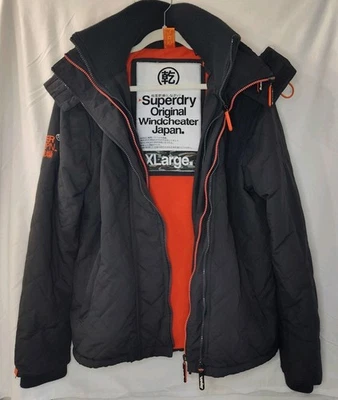 Chaqueta Abrigo SUPERDRY Original Windcheater Japón XLarge Naranja Gris Oscuro Acolchada Foto 1 de 4