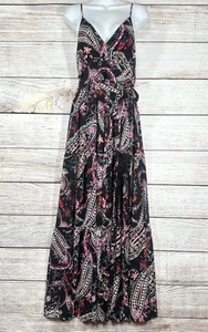 Maxi Vestido Casa Blanca Mercado Negro Talla XS Multicolor Sin Mangas Estampado Paisley - Imagen 1 de 14