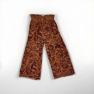 Patrons of Peace Boho Wide Leg Pants M Floral Burnt Orange Size Large - Picture 1 of 4