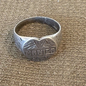 Silber 1945 WWII "Manila" Herz Ring Größe 8 - 6 g - Bild 1 von 9