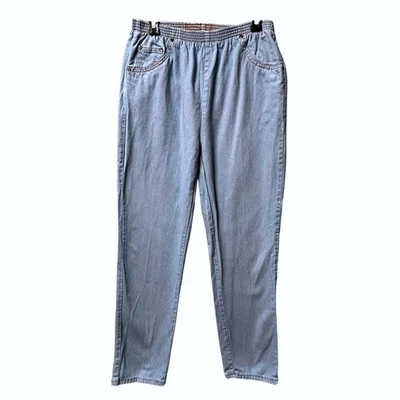Pantalones de mezclilla para mujer Bobbie Brooks talla 10 lavado claro cintura elástica vintage mamá Foto 1 de 4