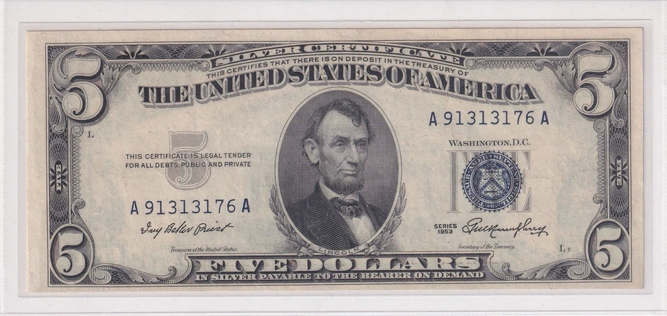 Legal Tender 5 Dollar Note 1953 AA  - Image 1 of 1