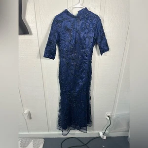 Nature Navy Chinese Traditional Style Dress Size br XL NWT - Picture 1 of 11