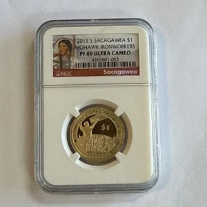 2015 S Sacagawea $1 Mohawk Ironworkers NGC PF69 Ultra Cameo - Bild 1 von 4