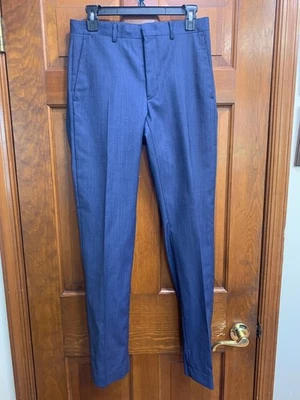 Pantalones de vestir Dkny para hombre 30x32 azul calce ajustado 100 % lana Foto 1 de 4