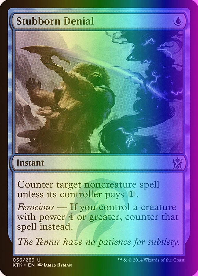 MTG Magic the Gathering Stubborn Denial (56/282) Khans of Tarkir LP FOIL - Image 1 of 1