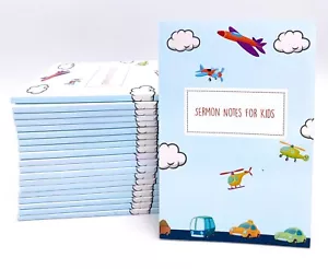 Jungen Predigt Notizen für Kinder: Autos, Flugzeuge und Hubschrauber | 25er Pack - Bild 1 von 3