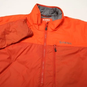 Simms Fishing Jacket Men Extra Large Orange Midstream Insulated Pullover 1/2 Zip - Picture 1 of 18