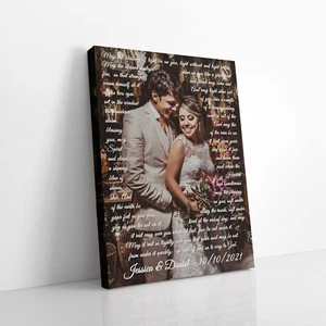 Custom Canvas print made from your photo and lyrics/vows or any text