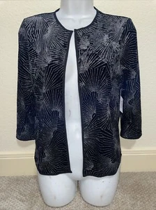 NWT Lularoe Elegant Stella Open Jacket Shirt Size Small S Metallic Silver Black - Picture 1 of 4