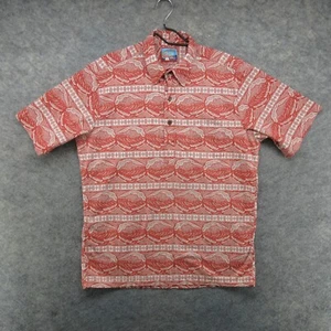 Reyn Spooner Hawaiian Shirt Mens Large 1/4 Button Up Boat Waves Joe Kealoha - Picture 1 of 16