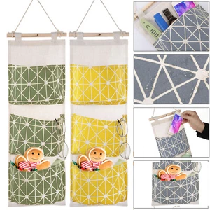 3 Pockets Wall Mounted Storage Bag Door Closet Hanging Storage Bag Toy Organizer - Picture 1 of 40