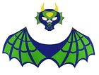 Child's Superhero Fancy Dress Felt Dragon Wings & Mask (Blue & Green)