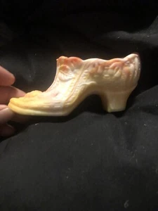 Vintage Kanawha W.Va Shoe Slag Marble Orange White Cabbage Rose Pattern Perfect - Picture 1 of 9