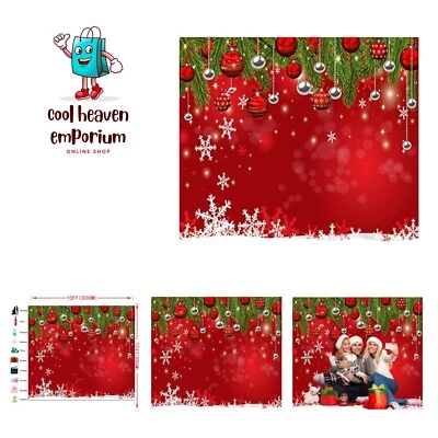 Telón de fondo de Navidad de copo de nieve de 10x10 pies para invierno Nochevieja fotografía familia... Foto 1 de 4