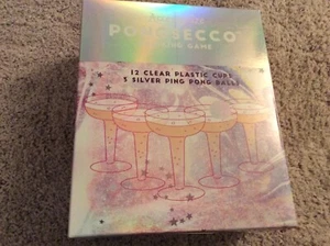 BNIB New Accessorize Pongsecco Prosecco Drinking Game 12 Glasses 5 PingPong Ball - Picture 1 of 4