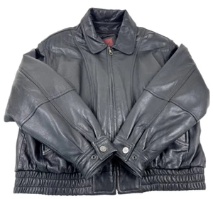 REED SPORTSWEAR - Chaqueta de bombardero de cuero vintage para hombre - Talla 44 negra - Imagen 1 de 13