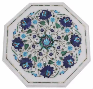 12" Marble Side Coffee Table Top Handmade Inlay Marquetry Living Art Decor - Picture 1 of 3