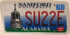 SAMFORD UNIVERSITY BULLDOGS license plate Homewood SU 22E Howard College Seibert