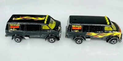 Lote Base Metal Hong Kong Vintage Zylmex P343 Negro Dodge Van Killer Escala 1:64 Foto 1 de 4